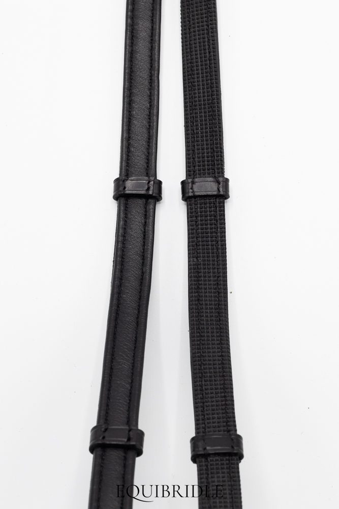 Luxe set platte Italiaans lederen stang en trens teugels grip - Afbeelding 3