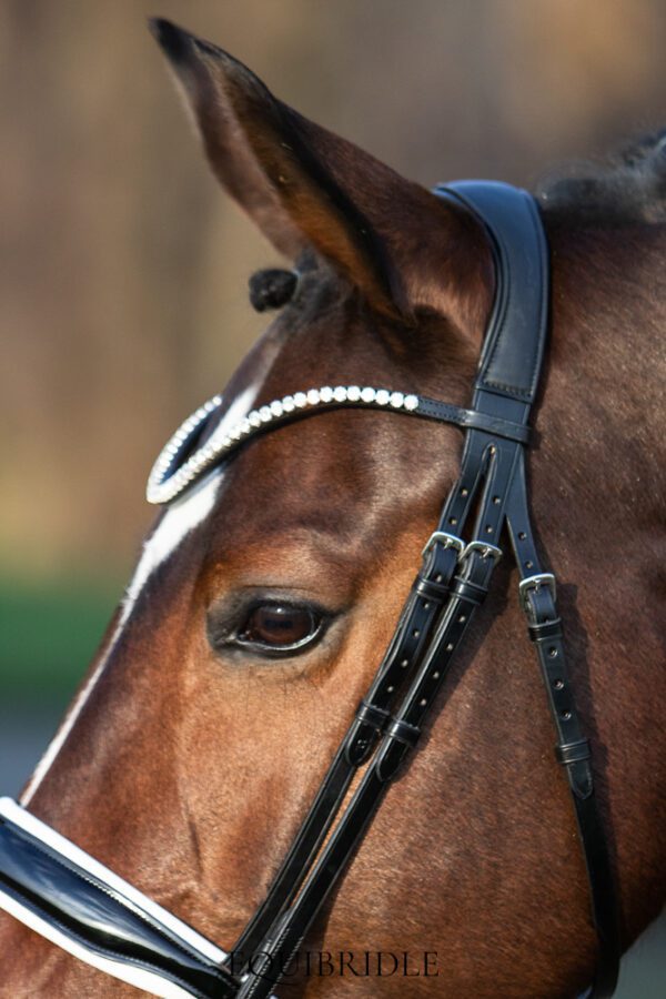 Equibridle anatomisch hoofdstel Ferro - wit lak - Afbeelding 3