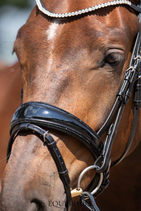 Equibridle anatomisch hoofdstel Diamond - zwart glitter - Afbeelding 2