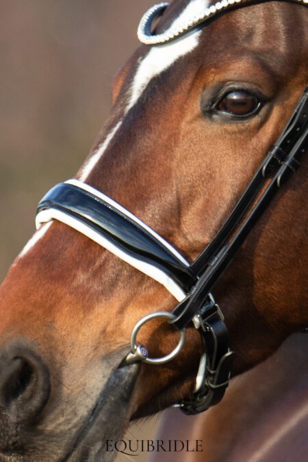 Equibridle hoge neusriem Ferro, wit lak