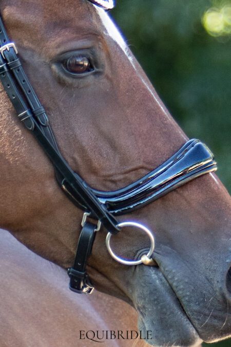 B-keuze! Equibridle hoge neusriem Jameson - zwart lak