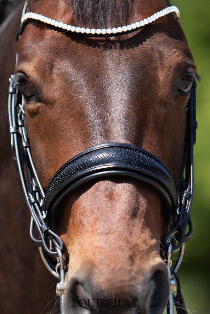 B-keuze! Equibridle hoge neusriem Arlando - zwart patroon - Afbeelding 2