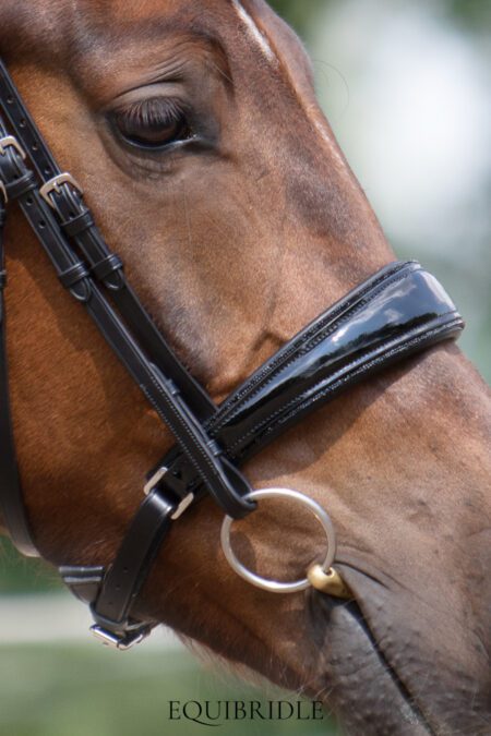 Equibridle hoge neusriem Cupido - zwart lak glitter