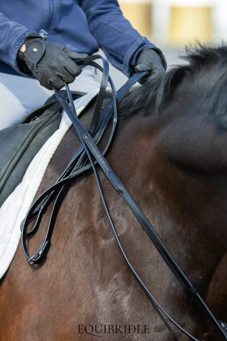 Luxe set platte Italiaans lederen stang en trens teugels soft