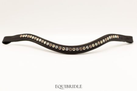 Frontriem 7mm Deluxe Wave High End Crystals - Three colored - Bruin