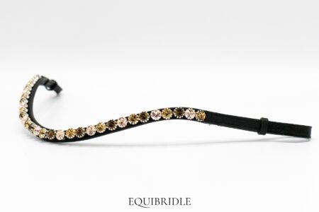 Frontriem 8mm Wave Preciosa - Lichtgoud, Goud, Donkerbruin