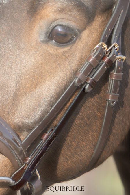 Set plat lederen bakstukken - bruin goud