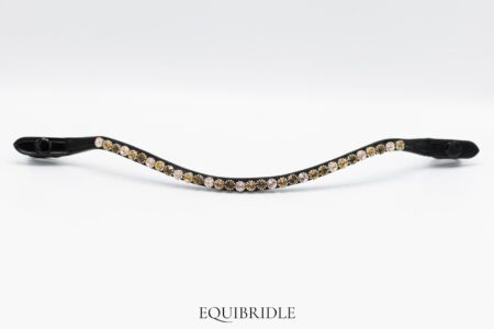 Frontriem 8mm Wave Preciosa Drukknoop - Lichtgoud, Goud, Donkerbruin