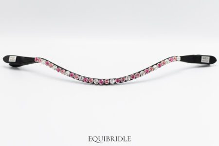 Frontriem 8mm Wave Preciosa Drukknoop - Roze, Lichtroze, Crystal