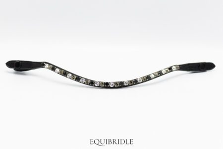 Frontriem 8mm Wave Preciosa Drukknoop - Crystal, Grijs, Zwart